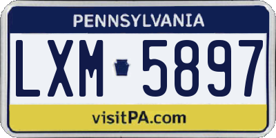 PA license plate LXM5897
