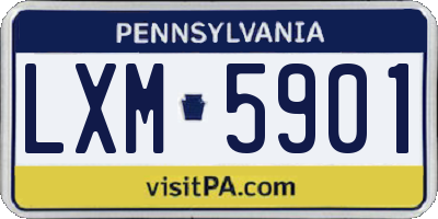 PA license plate LXM5901
