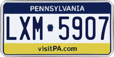 PA license plate LXM5907