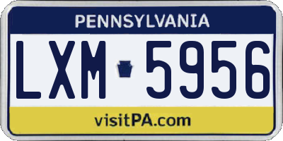 PA license plate LXM5956