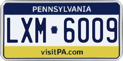 PA license plate LXM6009