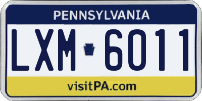 PA license plate LXM6011