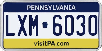 PA license plate LXM6030