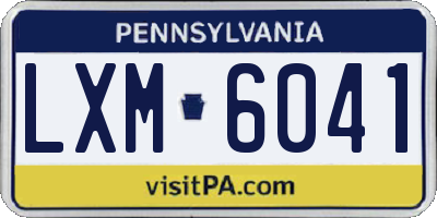 PA license plate LXM6041