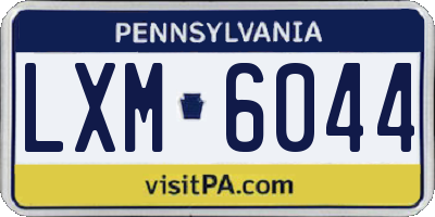 PA license plate LXM6044