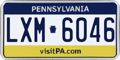 PA license plate LXM6046