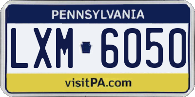 PA license plate LXM6050