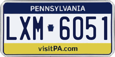 PA license plate LXM6051