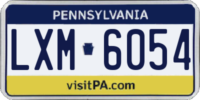 PA license plate LXM6054