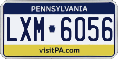 PA license plate LXM6056