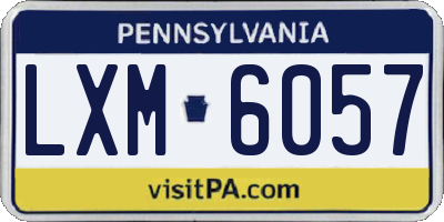 PA license plate LXM6057