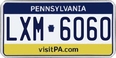 PA license plate LXM6060