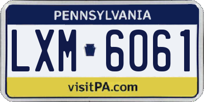 PA license plate LXM6061