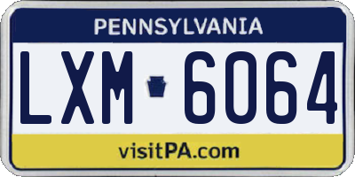PA license plate LXM6064