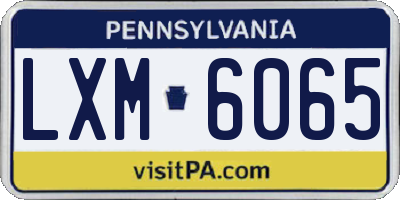 PA license plate LXM6065