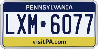 PA license plate LXM6077