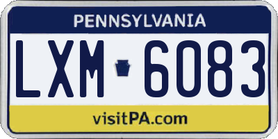 PA license plate LXM6083