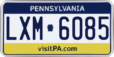 PA license plate LXM6085