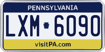 PA license plate LXM6090