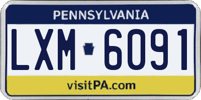 PA license plate LXM6091
