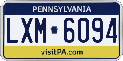 PA license plate LXM6094
