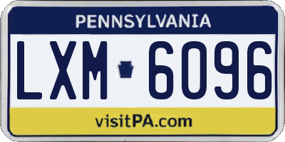 PA license plate LXM6096