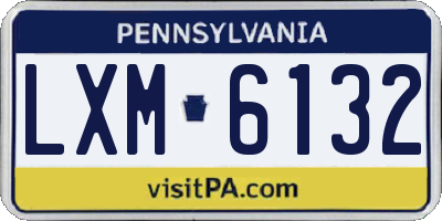 PA license plate LXM6132