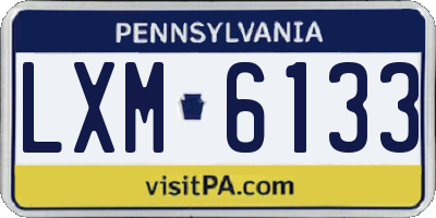 PA license plate LXM6133
