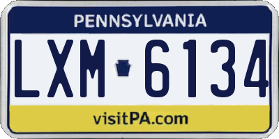 PA license plate LXM6134