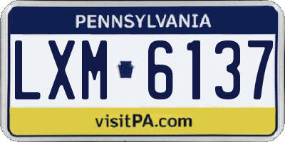 PA license plate LXM6137