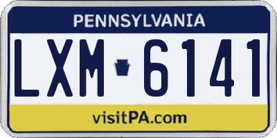 PA license plate LXM6141