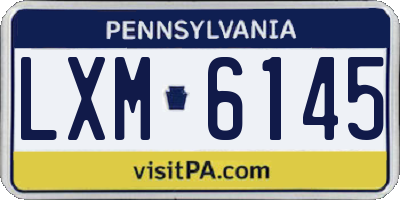 PA license plate LXM6145
