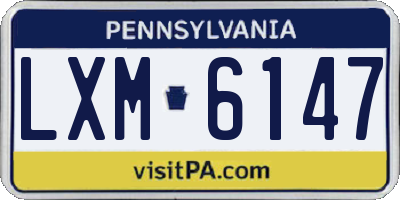 PA license plate LXM6147