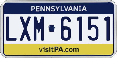 PA license plate LXM6151