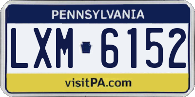 PA license plate LXM6152