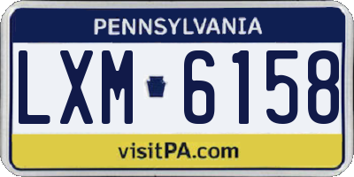 PA license plate LXM6158