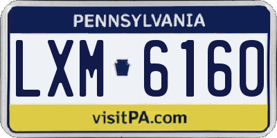 PA license plate LXM6160
