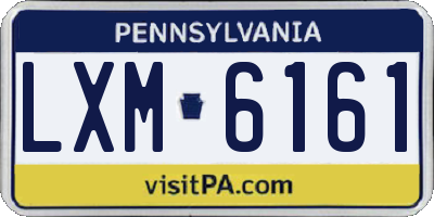 PA license plate LXM6161