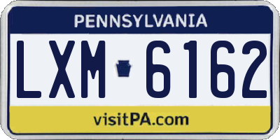 PA license plate LXM6162