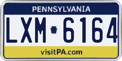 PA license plate LXM6164