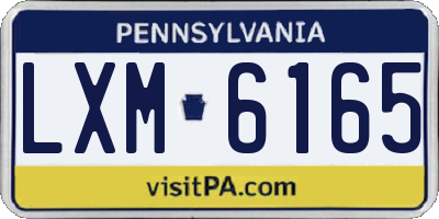 PA license plate LXM6165