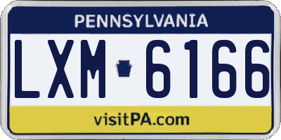 PA license plate LXM6166