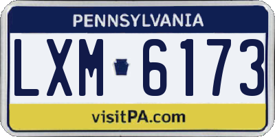 PA license plate LXM6173