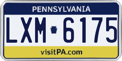 PA license plate LXM6175