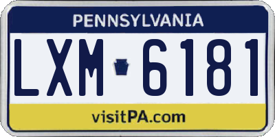 PA license plate LXM6181