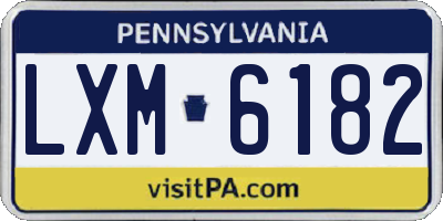PA license plate LXM6182