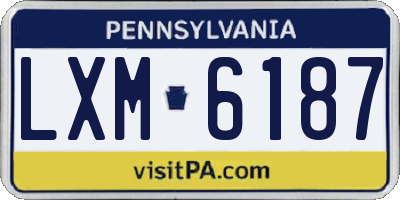 PA license plate LXM6187