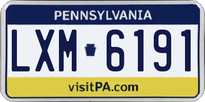 PA license plate LXM6191