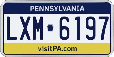 PA license plate LXM6197