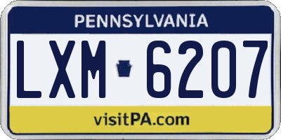 PA license plate LXM6207